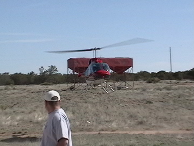 Helicopter arriving for a survey